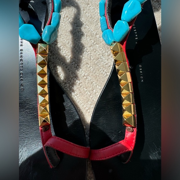 Giuseppe Zanotti Flat Sandals With Beads And Studs - Size 40.5 - Picture 3 of 7
